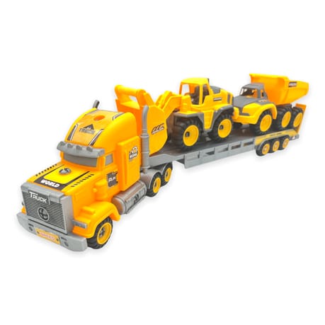 XL Mega Toy Truck Carrier - Construction Toy Car Set for Boys
